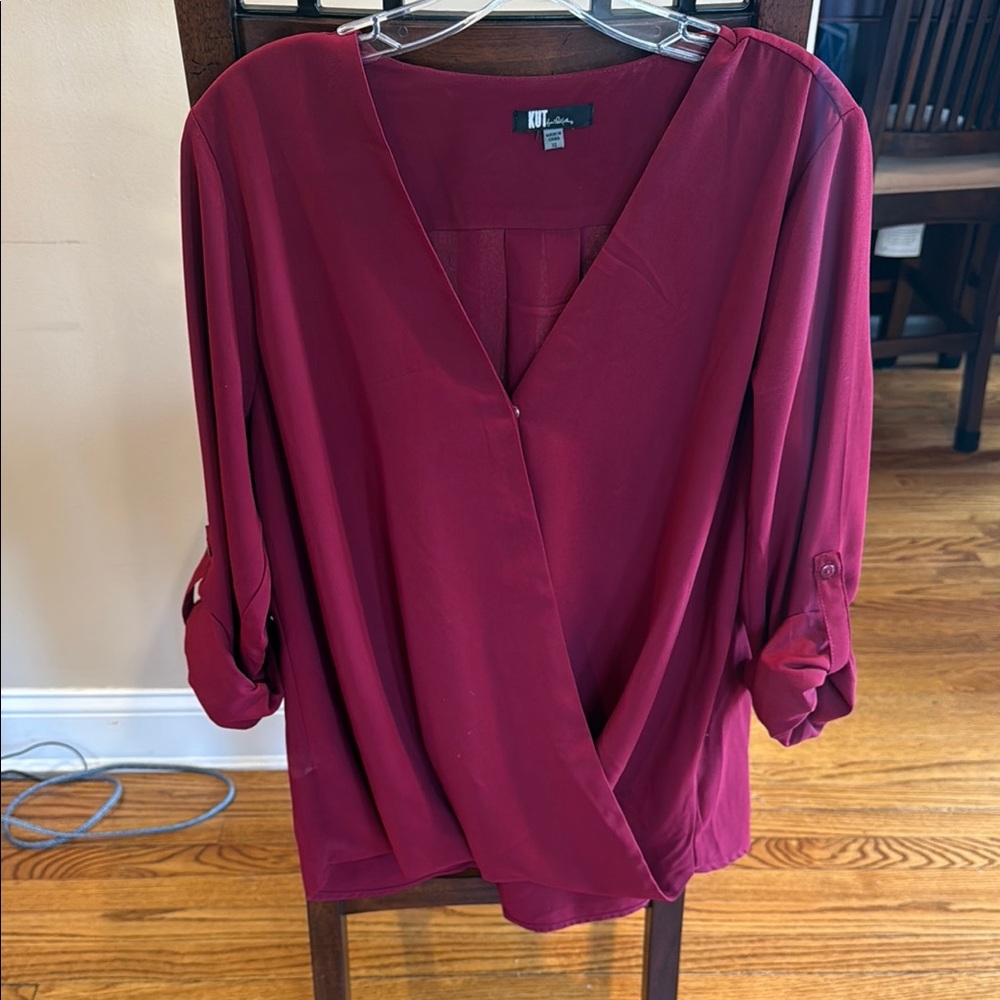 Kut from the Kloth Red Wrap Blouse